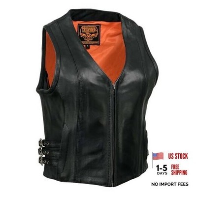 Women's Zippered Front Vest with Side Buckles 4X-Large