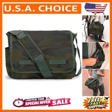 Classic Heavyweight Messenger Bag for Laptops - Durable Canvas with Camo Print
