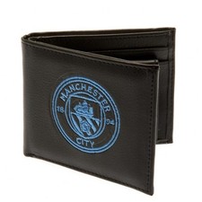 Manchester City FC Embroidered Wallet PU Card Slots Size 11cm x 9cm BLACK GIFT