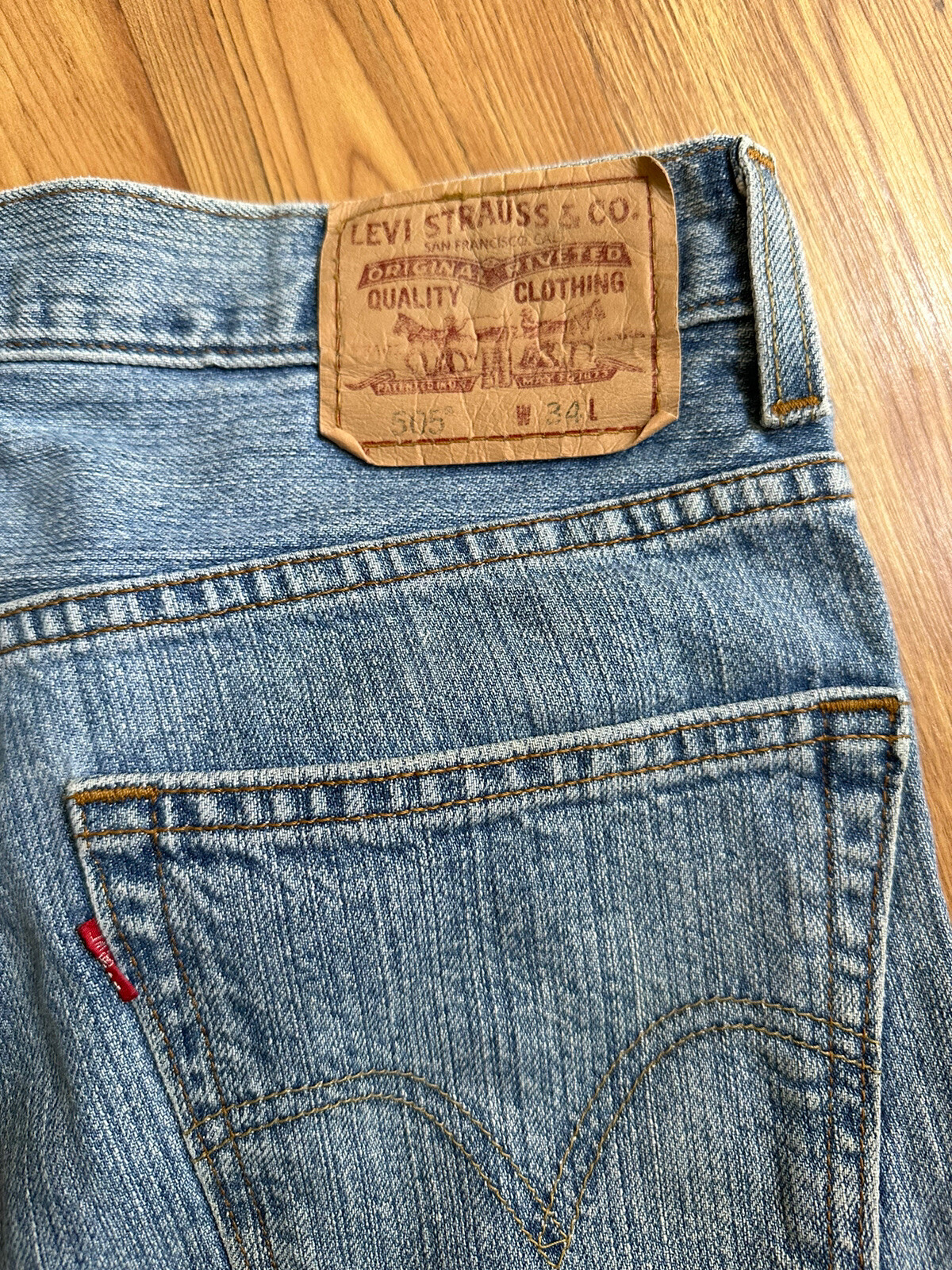 Vintage Levi's 505 Men's Light Blue Jean Shorts Size 34 Regular Fit eBay