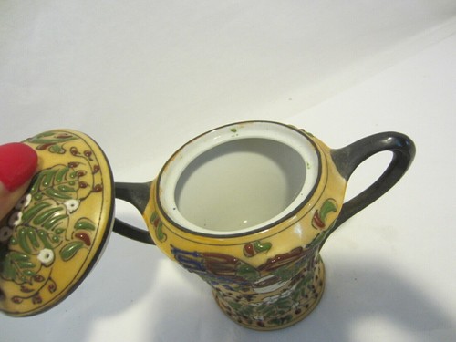 NIPPON Japan hand painted lusterware coffee cups creamer sugar set VINTAGE - Picture 5 of 8
