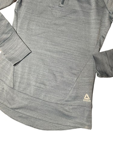 Pullover REEBOK para mujer XS manga larga 1/4 cremallera agujeros para los pulgares peso medio correr - Imagen 7 de 7