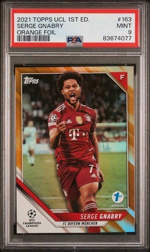 2021 Topps UEFA Champions League 1st Edition Serge Gnabry Orange 14/25 PSA 9