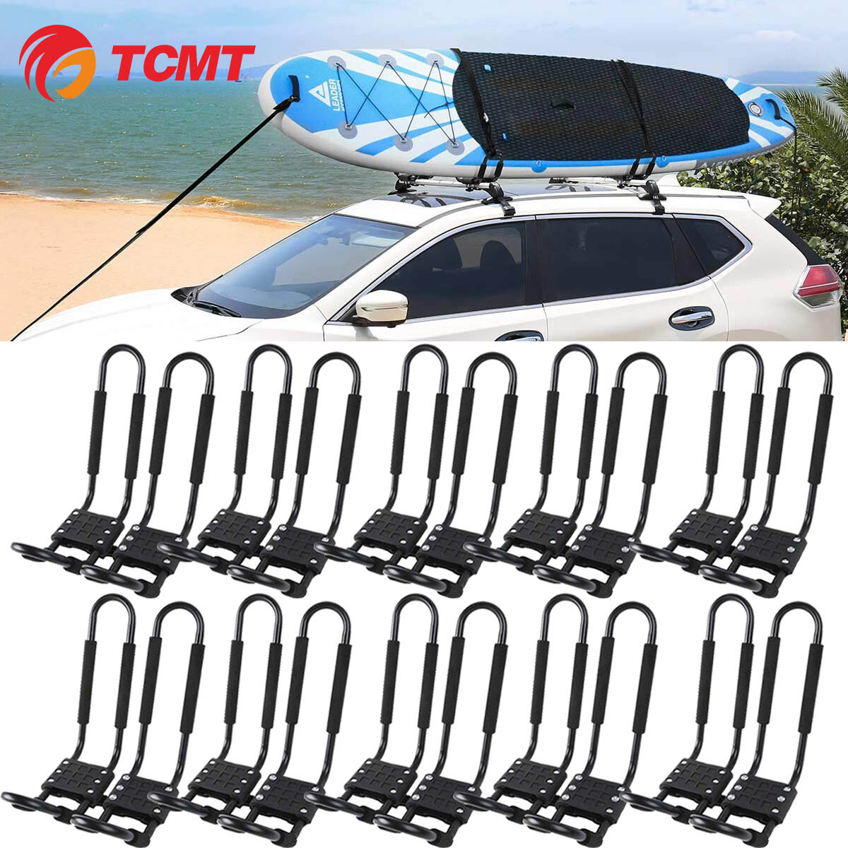 Roof Rack J-bar Canoe Top-mount Car Kayak Carrier Holders