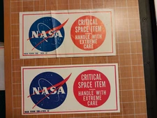 VINTAGE Nasa Real 1967 Decal/Sticker Repro CRITICAL SPACE ITEM large