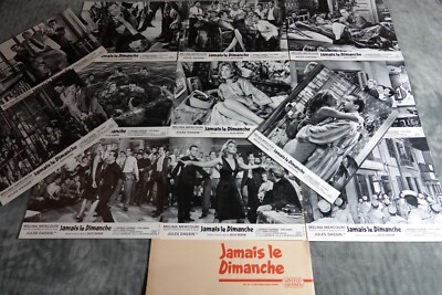JAMAIS LE DIMANCHE Pote tin kyriaki Jules Dassin mercouri   12 lobby cards 1960