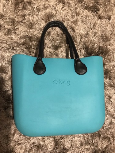 O Bag XL Extra-light Original Classic Aqua Blue Long Faux Leather Handle  Black | eBay