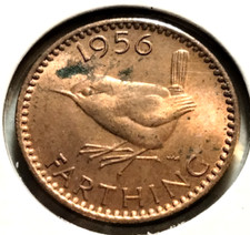 1956 Great Britain 1 Farthing Coin - KM#895 -  (IN#15092)  Combined Shipping