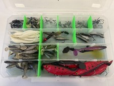 Lot of 10 Different Lures With Hooks And Tackle Box