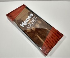 Vintage 1990 HANES Men's One Size Fits All 100 Acrylic Brown Winter Gloves NEW 