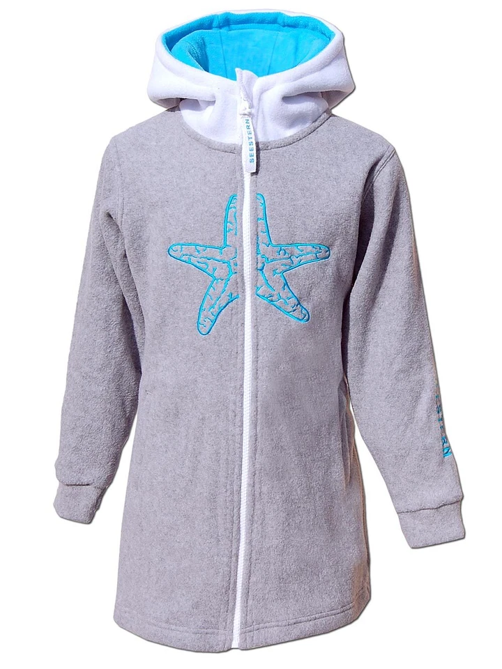 SEESTERN  Kinder Kapuzen Fleecejacke Fleecemantel Fleece Sweatjacke 116-164 /gy - Bild 4 von 4