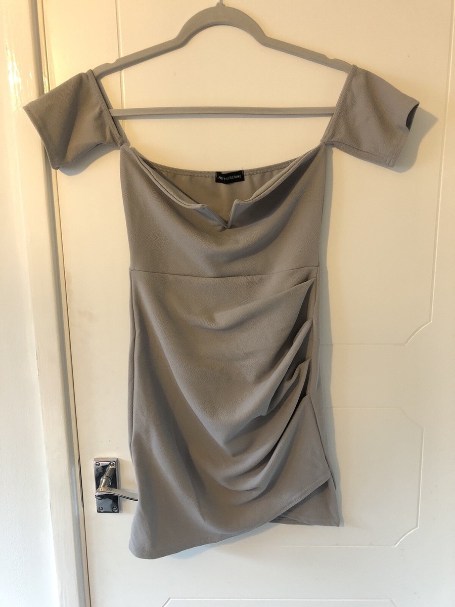 Pretty Little Thing Grey Bodycon Mini Dress | eBay UK
