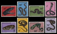 Ruanda 1967 - Mi-Nr. 201-208 A ** - MNH - Schlangen / Snakes