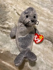 Ty Slippery Seal Aquatic Marine Ocean Beanie Baby Stuffed Animal Plush Toy
