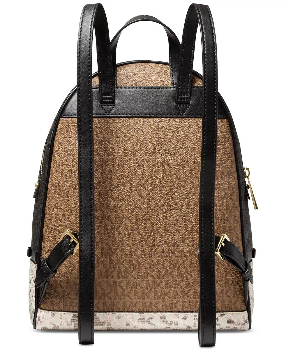 Michael Kors Rhea Zip Medium MK LOGO Brown Black Multi  display picture 1