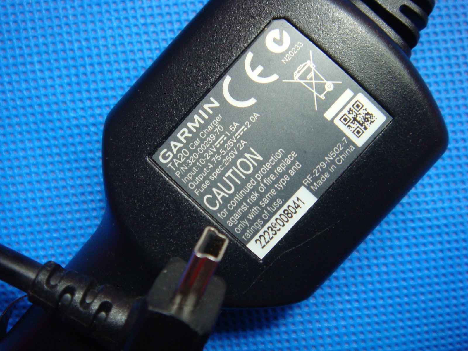 Genuine GARMIN TA20 Vehicle Charger Cable for NUVI 1300 1350 GPS OEM