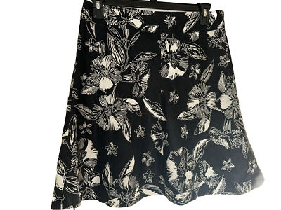 Merona Fit Flare Floral Print Skirt Zip Up Size Women's Knee