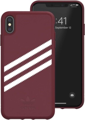Original Adidas 3-Streifen Leder Schlangenmuster Druckknopflasche für iPhone Xs Max