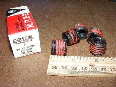 (5) EZ LOK Thread Insert 329-820  ~~ INT 1/2 - 20  EXT 3/4 - 10