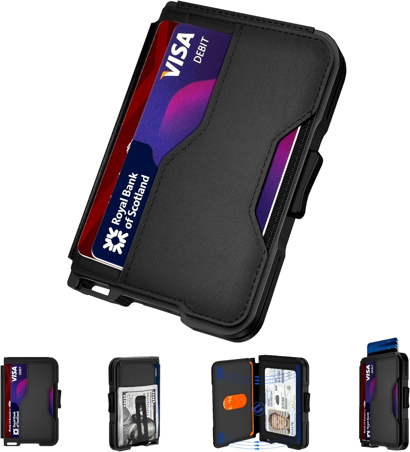 Slim RFID Blocking Wallet for Men with Money Clip & Pop-Up Card Case  -image