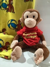 16 IN Zoobies Curious George Nap Set Plush Monkey & Blanket Storytime Pal CG102