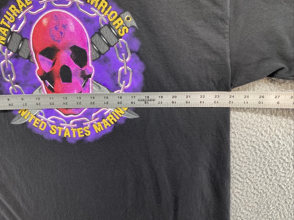 Vintage United States Marines Mens Skull Graphic Shirt in Size 2XL USA Made - Image 4 of 4
