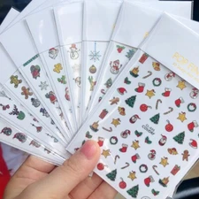 Snow Christmas Nail Sticker Reindeer Snowman Stars Gingerbread Santa Rudolph