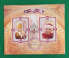 Papa Benedetto XVI Papa Ratzinger inizio Pontificato 2005 foglietto Romania foto