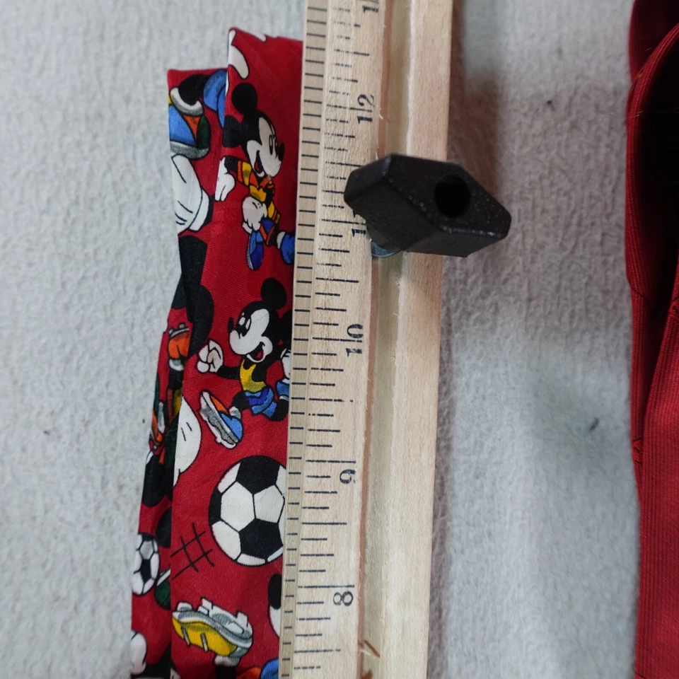 Lote de 2 Corbatas Rojas Mickey Mouse Medianas Disney Poliéster Clásicas De Colección Foto 3 de 4