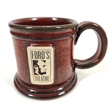 Sunset Hill Stoneware Pottery Coffee Mug Fords Theatre Abraham Lincoln USA Made 