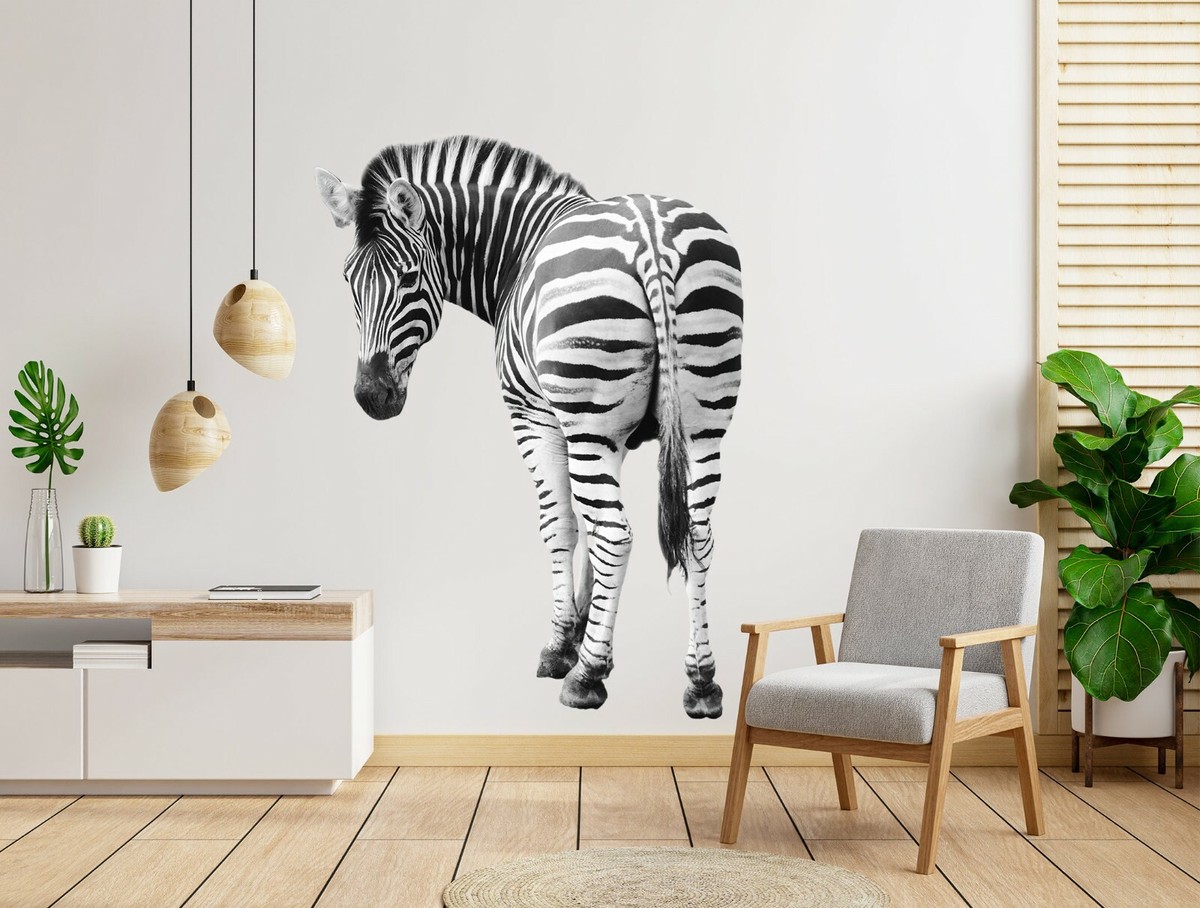 Kunstdruck Auf Leinwand „Zebra Hintern“ – 70x100 Cm, Bunt, Cartoon, Rahmenlos, Wanddeko