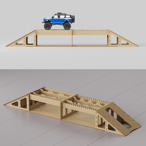 Obstáculo de puente de arco simulado para TRX4M SCX24 FCX24 1/18 1/24 coche trep - Photo 5/12