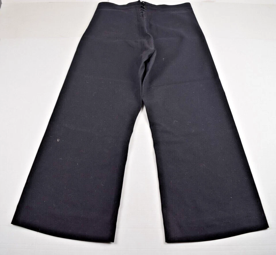 Винтажные темно-синий выпуск брюки W34 L28 1982 черный кнопка спереди регулируемый галстук jnco - Изображение 2 из 4