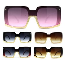 Womens Mod Luxury Squared Chic Plastic Fashion Sunglasses