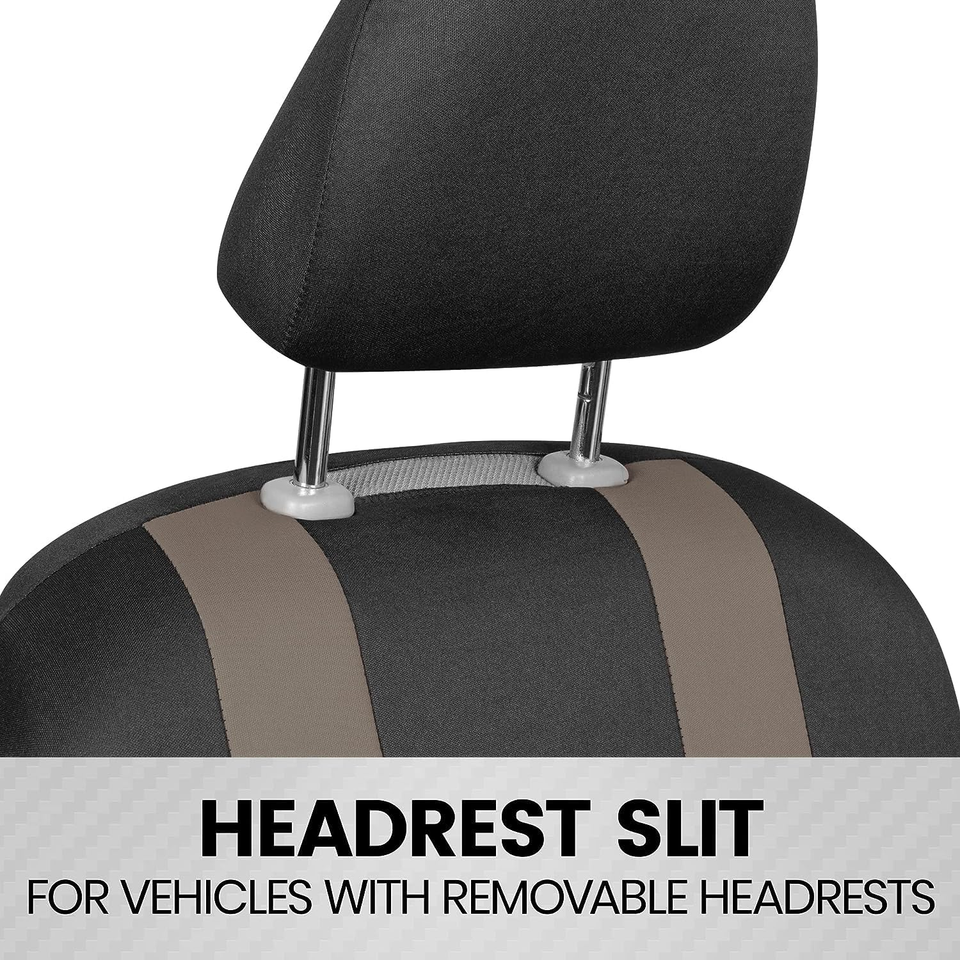 Carxs Seat Covers for Cars, Beige TwoTone Car Seat Covers with