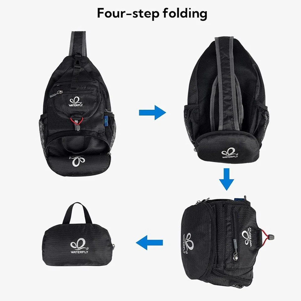 WATERFLY Bolso de Pecho Bandolera Eslinga Paquete Mochila de Ciclismo Embalable para Senderismo Foto 3 de 4