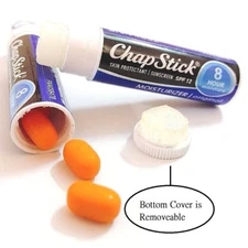 Chap Stick Diversion Safe Stash Can, Open From Bottom, Blue Cover Sticker