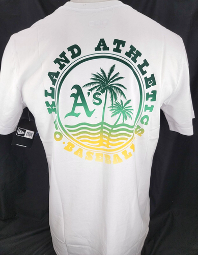 NEW Oakland A's Athletics White MLB New Era SS Crew Neck Tee Shirt Men's L