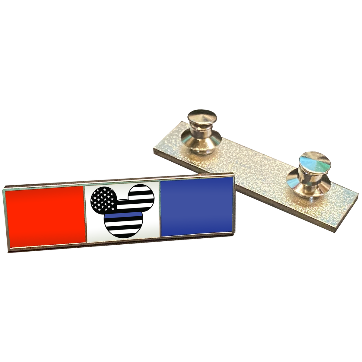 Mickey Mouse Disney inspired Thin Blue Line Commendation Bar Pin Police,  Militar