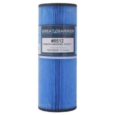 Hot Tub Great Barrier Filter 25 Sf Rainbow Universal Single Replacement Filter H