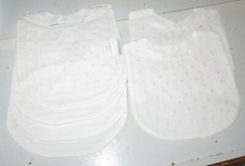 6 pc ELEGANT BABY Beautiful Christening White Pink Embroidered Infant Baby Bib