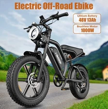 HIKEEP 1000W Peak Electric Bike 48V 15Ah 20" Fat Tire Dirt Ebike for Adults