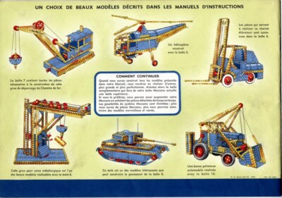 ANCIEN MANUEL D'INSTRUCTION Meccano 4 A EUR 15,00 - FR