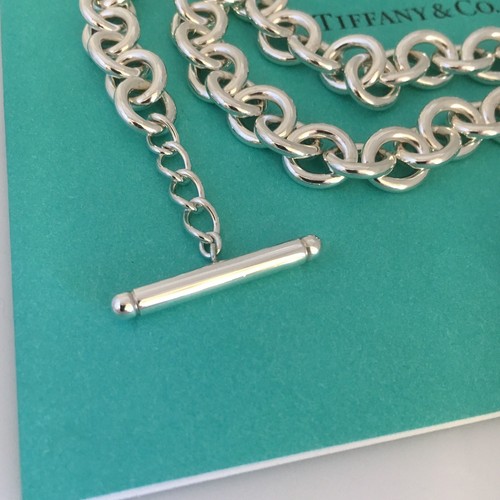 Collana Tiffany & Co Cuore Tag Toggle Autentica in Argento Serling Cuore Vuoto - Foto 7 di 9