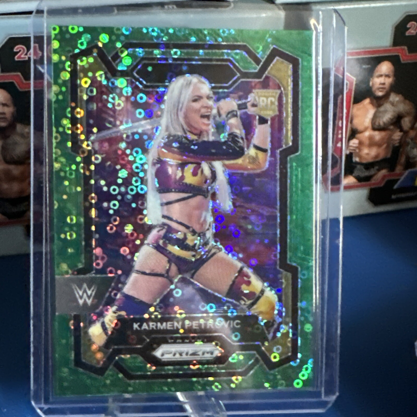 2024 Panini Prizm WWE Karmen Petrovic Green Disco RC 36/49