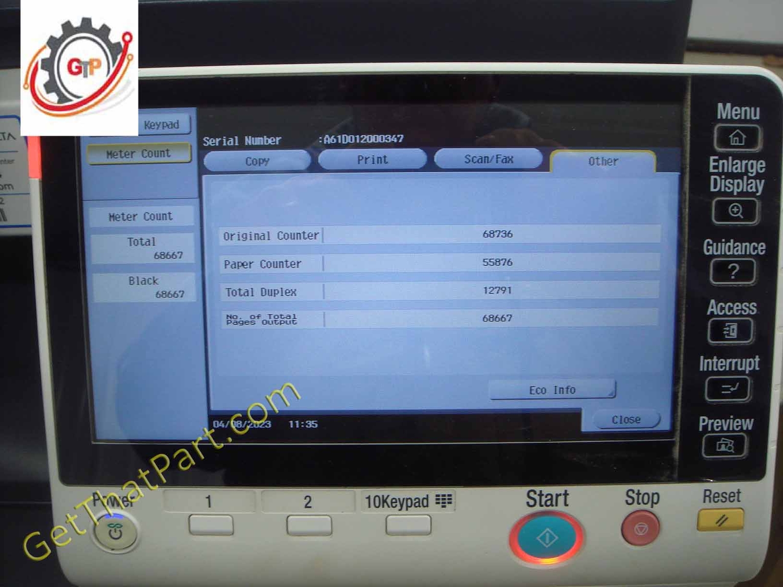 Konica Minolta Bizhub 554e IHPU Fuser Heating Power Coil Source Tested ...
