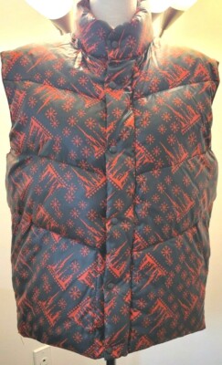 Snow Peak Water-Repellent Padded Down Vest Jacket Size Large - Stand Collar