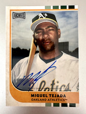 2021 Topps Archives Snapshots Miguel Tejada On Card Auto Oakland Athletics #8