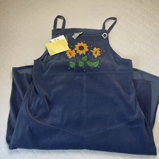 Quacker Factory Dress Size 14 Embroidered Sunflower Cottage Core Summer Maxi