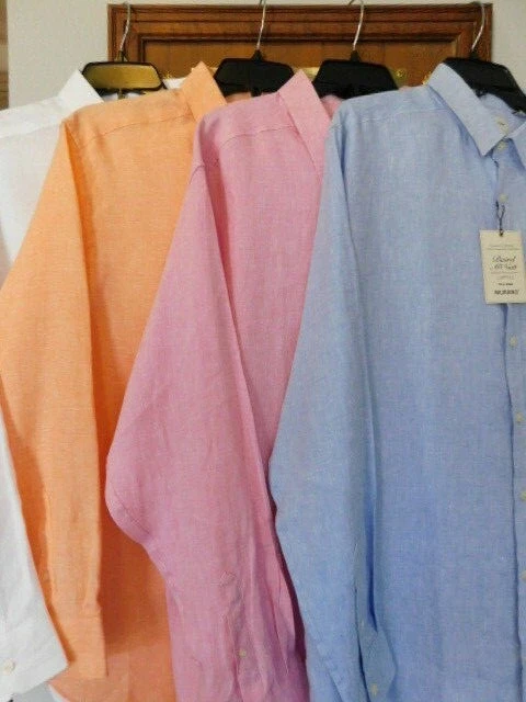 NEW Baird McNutt Linen Murano Men's collared Button up BLUE Shirt 2XT
Opens in a new window or tab